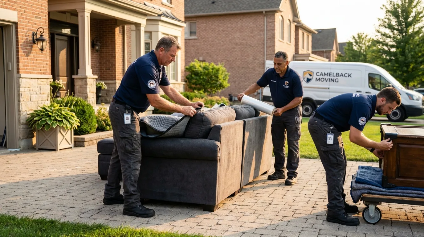 Large estate moving crew wrapping furniture in Tell City, IN