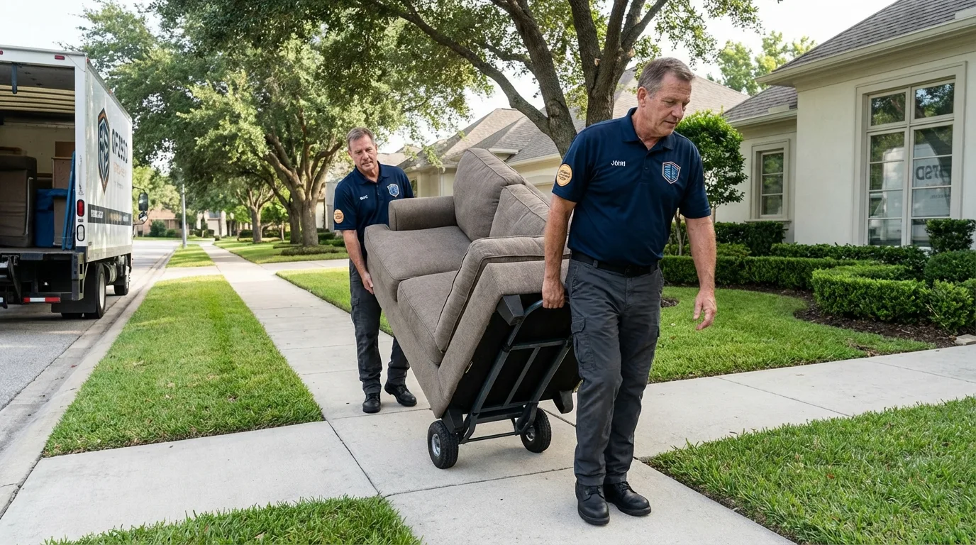 Local residential moving crew loading furniture in Tell City, IN