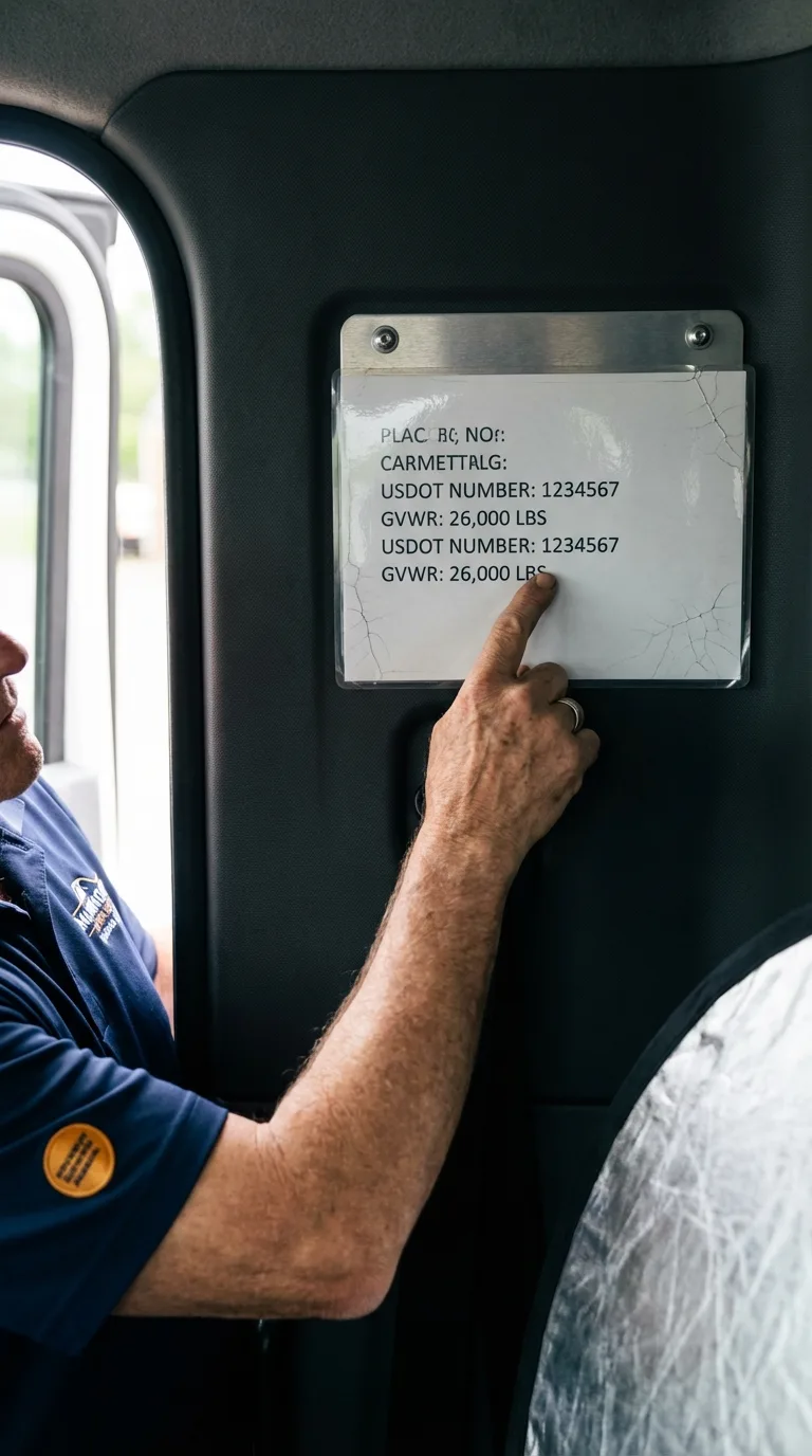 USDOT licensing placard verification in Tell City